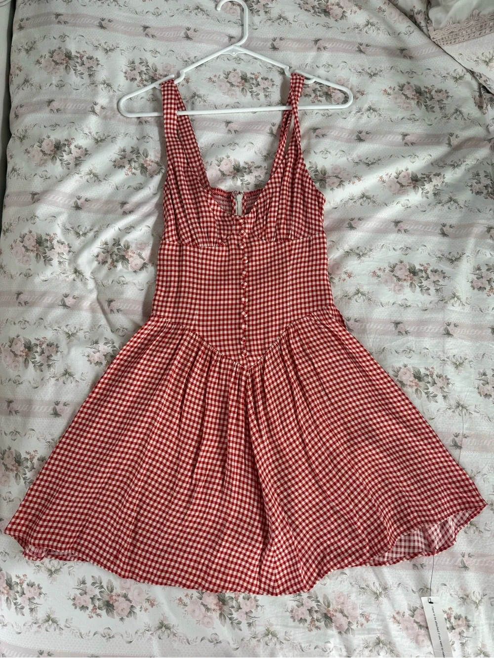 Reformation Red Gingham Mini Dress - Picture 1 of 4